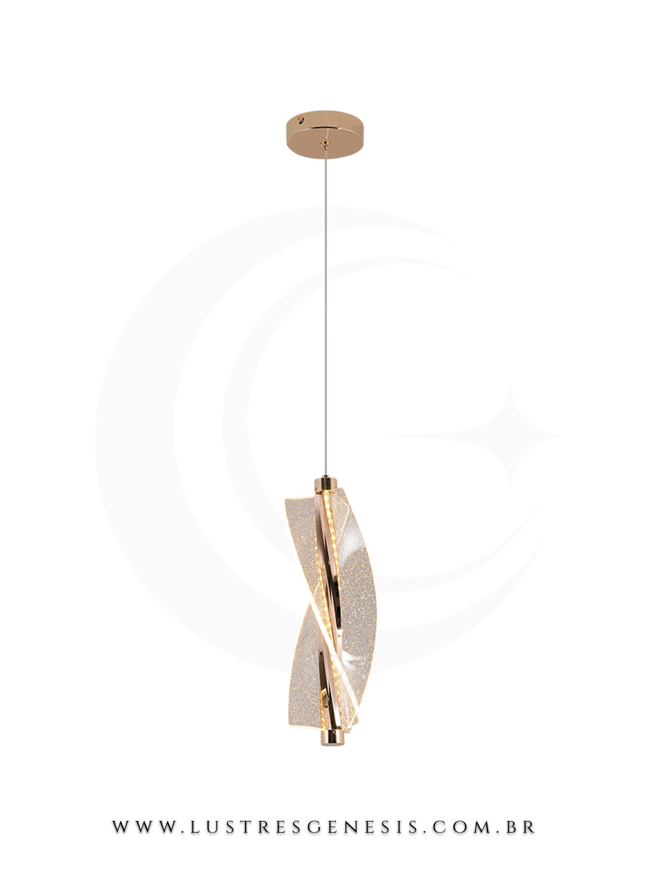Pendente de teto LED Trinket com glitter, moderno, ideal para bancadas, mesas de cabeceira, lavabos e ilhas, da marca Sindora.